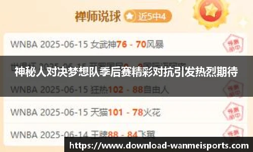神秘人对决梦想队季后赛精彩对抗引发热烈期待